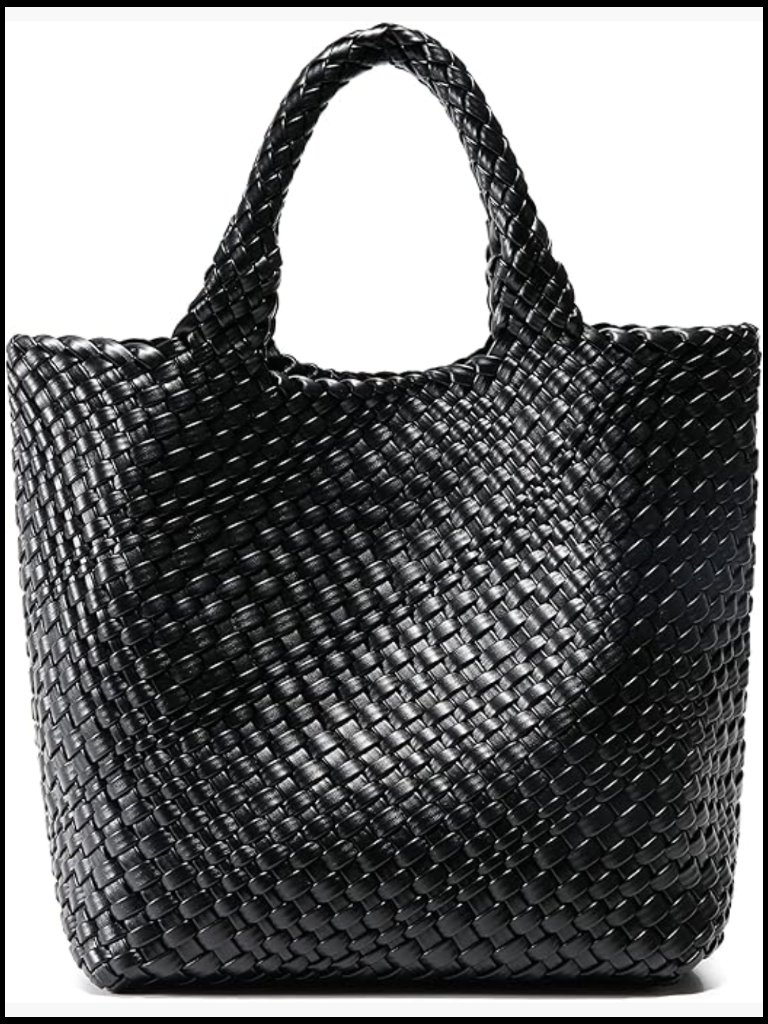 Vegan Leather Tote Shoulder Bag Handmade Summer Beach Travel Chic Minimal